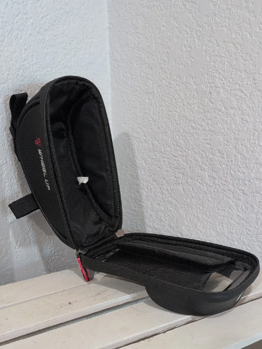 Cycling Bicycle Top Tube Mounting Clear Phone Pocket Bag With Zip Storage Pouch
